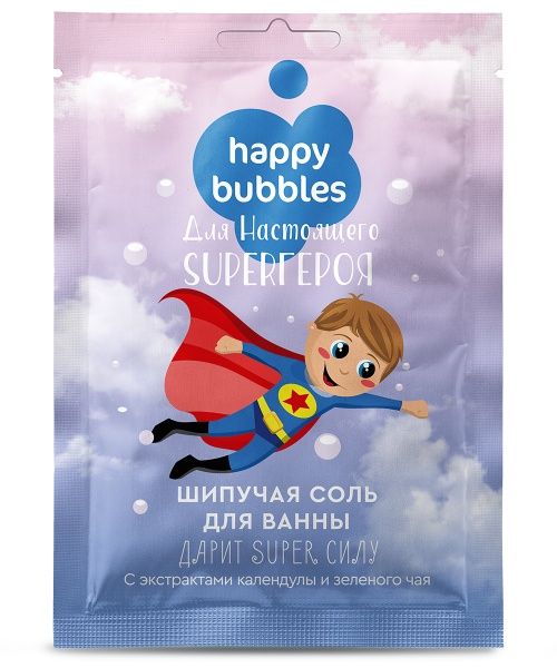 Изображение товара Шипучая соль для ванны Для настоящего Super героя Happy Bubbles 100г Шипучая соль для ванны Для настоящего Super героя Happy Bubbles 100г фотография