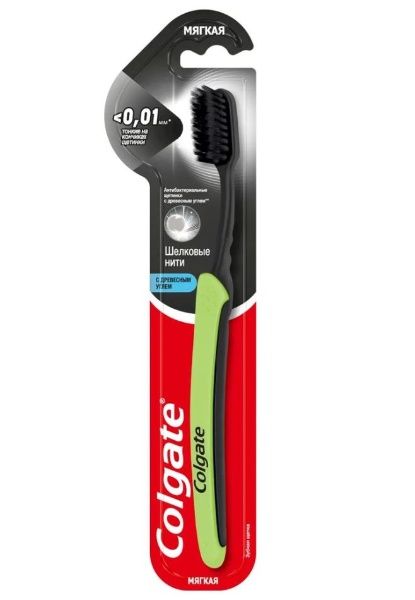 Изображение товара Зубная щетка Colgate Шелковые нити Уголь Зубная щетка Colgate Шелковые нити Уголь фотография