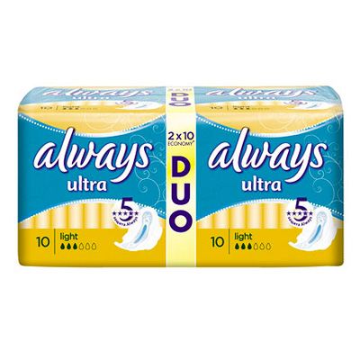 Изображение товара Прокладки олвэйз ultra light duo с крыл. №20 Прокладки олвэйз ultra light duo с крыл. №20 фотография