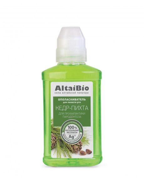 Изображение товара Ополаскиватель altaibio для полости рта профилактика пародонтоза кедр-пихта 200мл Ополаскиватель altaibio для полости рта профилактика пародонтоза кедр-пихта 200мл фотография