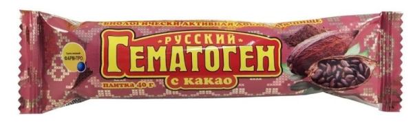 Изображение товара Гематоген с какао Русский 40г Гематоген с какао Русский 40г фотография