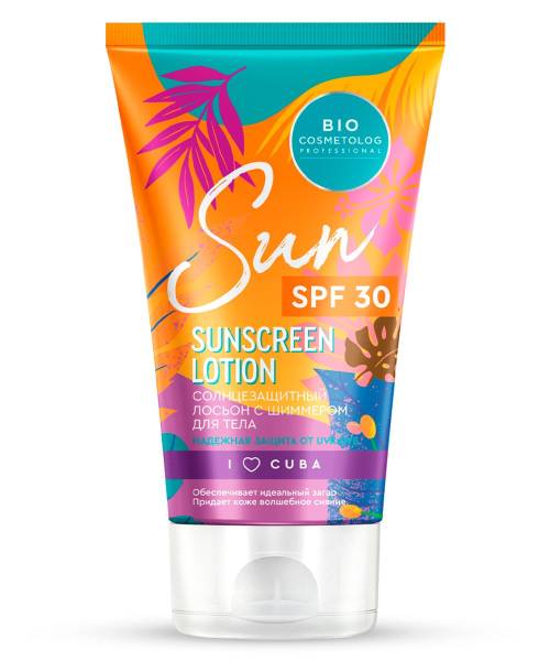 Изображение товара Лосьон солнцезащитный с шиммером для тела SPF 30 Bio Cosmetolog 150мл Лосьон солнцезащитный с шиммером для тела SPF 30 Bio Cosmetolog 150мл фотография