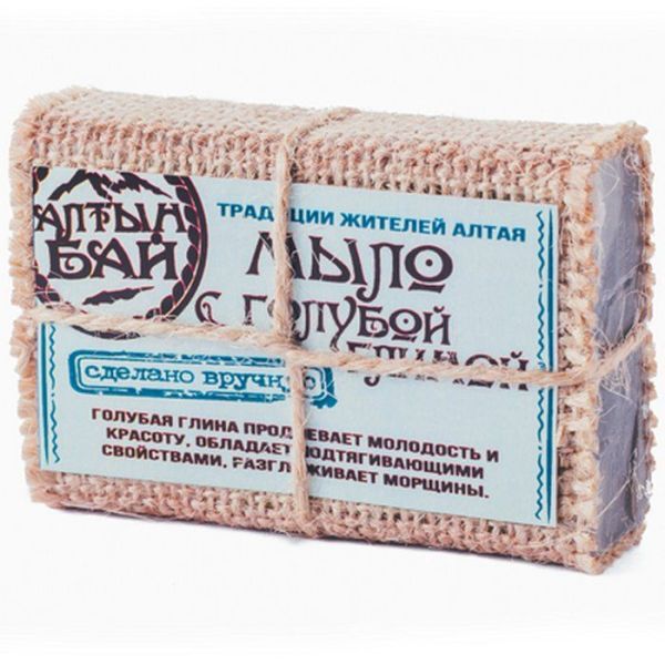 Изображение товара Мыло Алтынбай натуральное с голубой глиной 80г Мыло Алтынбай натуральное с голубой глиной 80г фотография