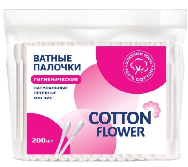 Изображение товара Ватные палочки Cotton Flower 200 шт Ватные палочки Cotton Flower 200 шт фотография