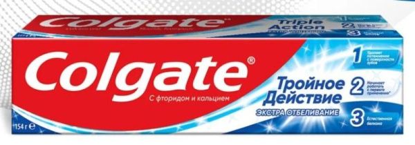 Изображение товара Зубная паста Колгейт Тройное действие Экстра отбеливание 100мл Зубная паста Колгейт Тройное действие Экстра отбеливание 100мл фотография