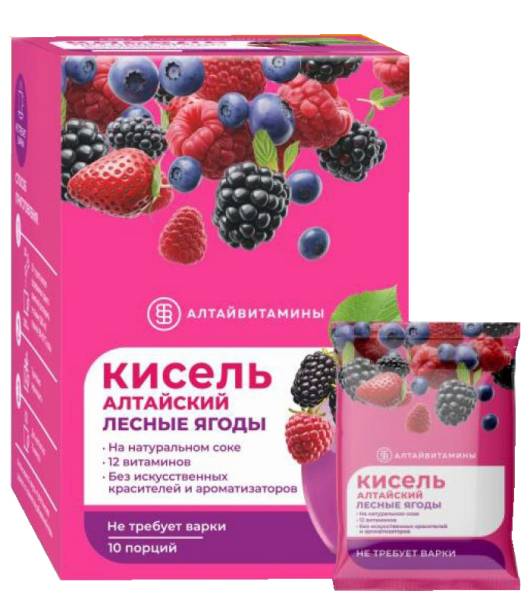 Изображение товара Кисель обогащённый витаминами Лесные ягоды Алтайвитамины 10 саше Кисель обогащённый витаминами Лесные ягоды Алтайвитамины 10 саше фотография